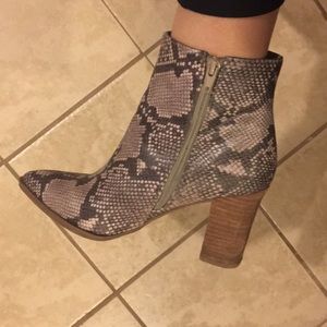 Snakeskin booties
